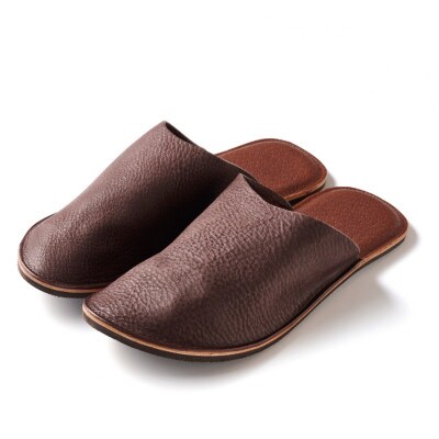 本革　ルームシューズ　XLサイズ/choco レザースリッパ
