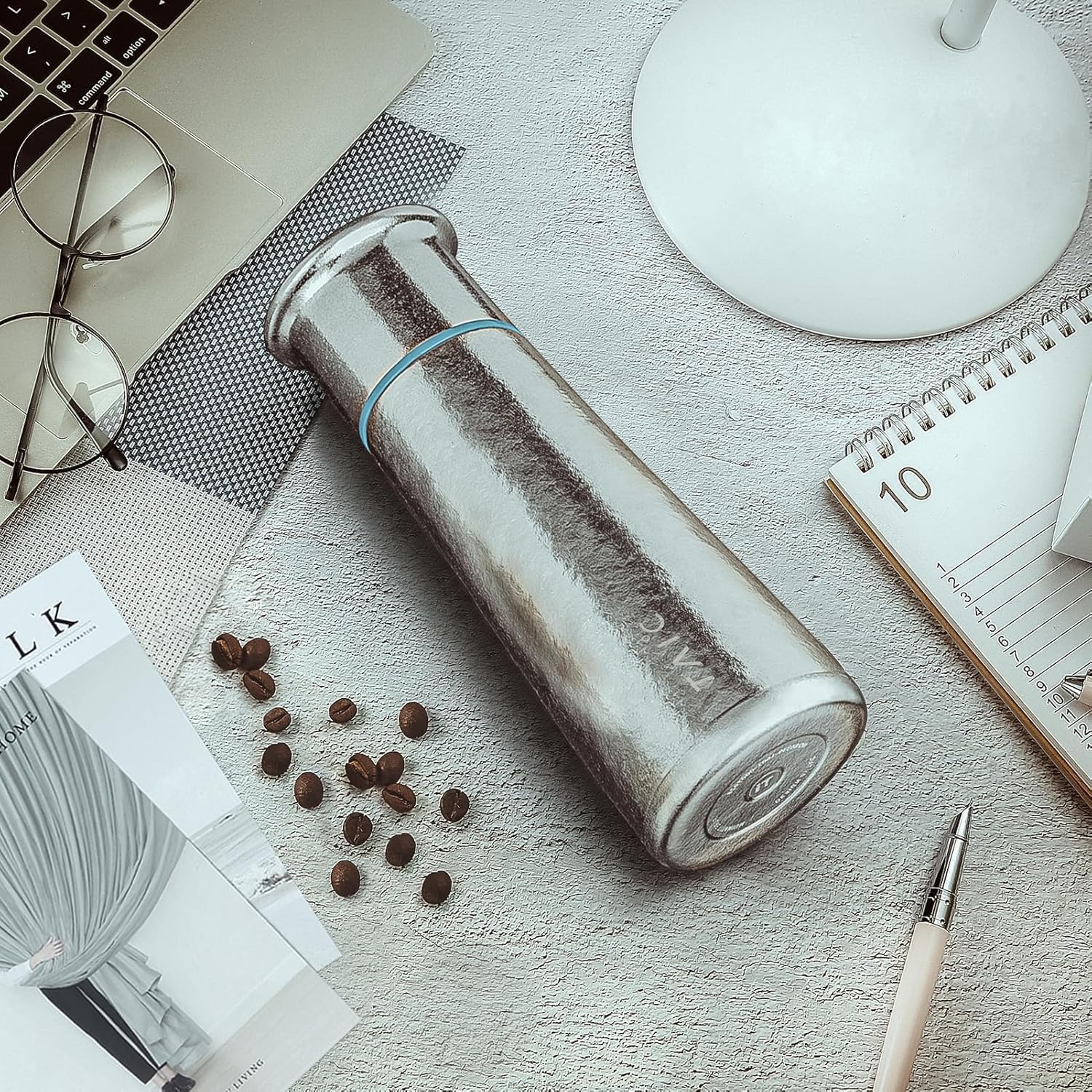 TAICチタンの真空フラスコおしゃれ、保冷真空断熱ボトル、アウトドアキャンプハイキング用のスポーツフラスコ（星芒銀）